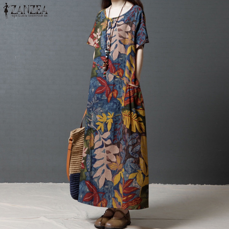 ZANZEA Váy maxi không tay phong cách Boho | BigBuy360 - bigbuy360.vn