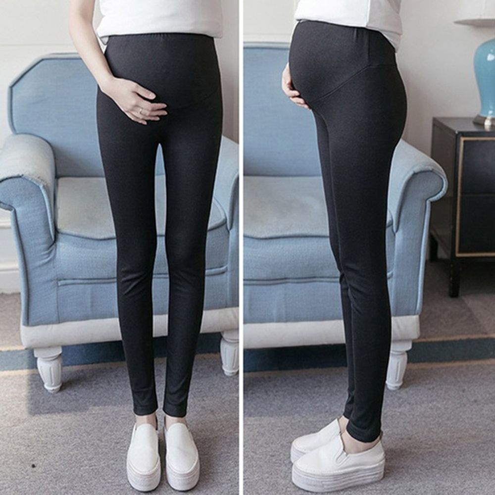 Quần Legging Lưng Cao Ôm Dáng Màu Trơn Thời Trang Cho Mẹ Bầu
