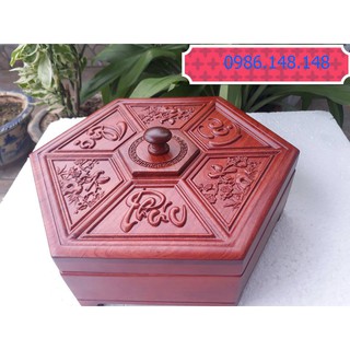 Khay Đựng Bánh Kẹo Phúc Lộc Thọ Gỗ Hương [RẺ VÔ ĐỊCH]