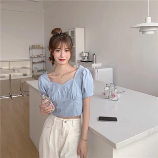 (Có sẵn + Ảnh thật ) ÁO KIỂU TAY BỒNG CHUN LƯNG ÔM DÁNG SIÊU XINH