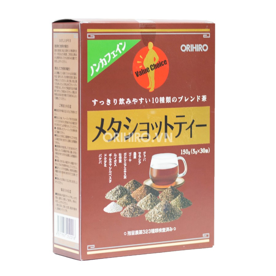 Trà Meta Shot Tea Orihiro hỗ trợ giảm mỡ bụng 30 gói/hộp