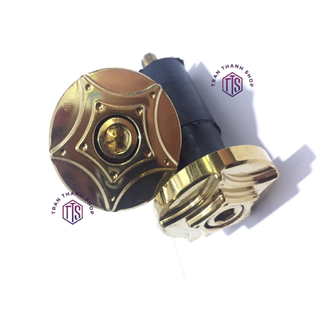 Gù tay lái INOX 304 NGÔI SAO ( XI VÀNG )