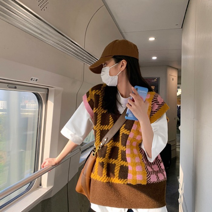 Áo len nữ không tay cổ chữ V hợp thời trang