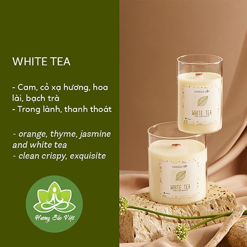 Nến Thơm Agaya  Mùi White Tea,Trà trắng thơm mát và thanh khiết
