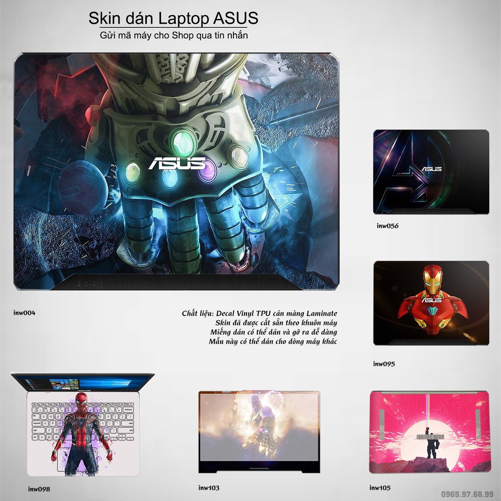 Skin dán Laptop Asus in hình Inifinity War (inbox mã máy cho Shop)