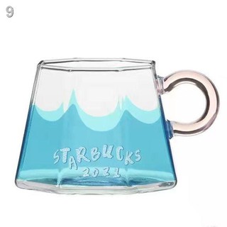 cốc Starbucks Nhật Bản núi Phú Sĩ chính hãng 2021 thủy tinh giới hạn cà phê sữa uống nước Cup 【Gửi vào ngày 8 t