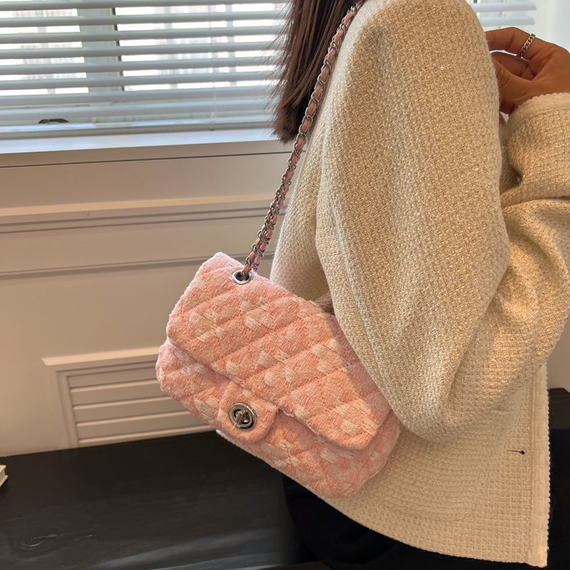 Túi Xách Đeo Vai Hình Vuông Cỡ Nhỏ Phối Dây Đeo Sợi Xích Thời Trang Năm Mới 2022 Cho Nữ