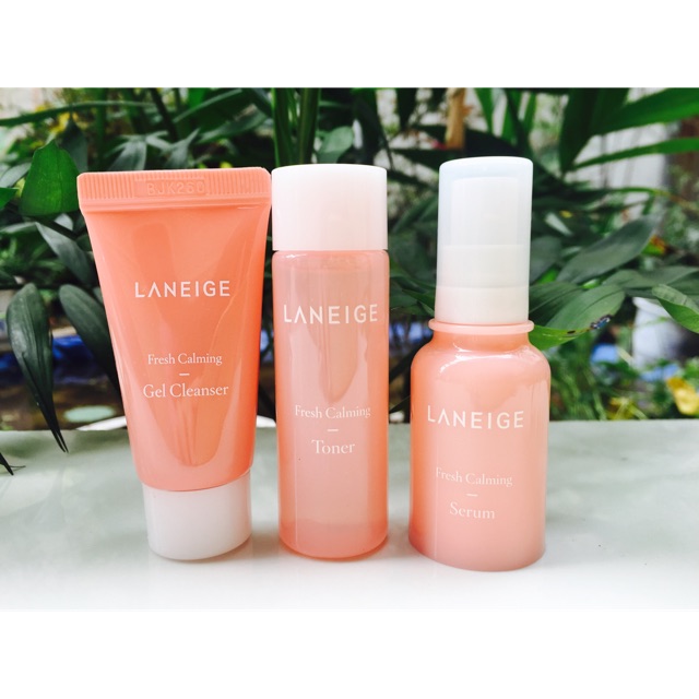 Bộ dưỡng sáng da Laneige Fresh Calming Trial Kit 3 sản phẩm