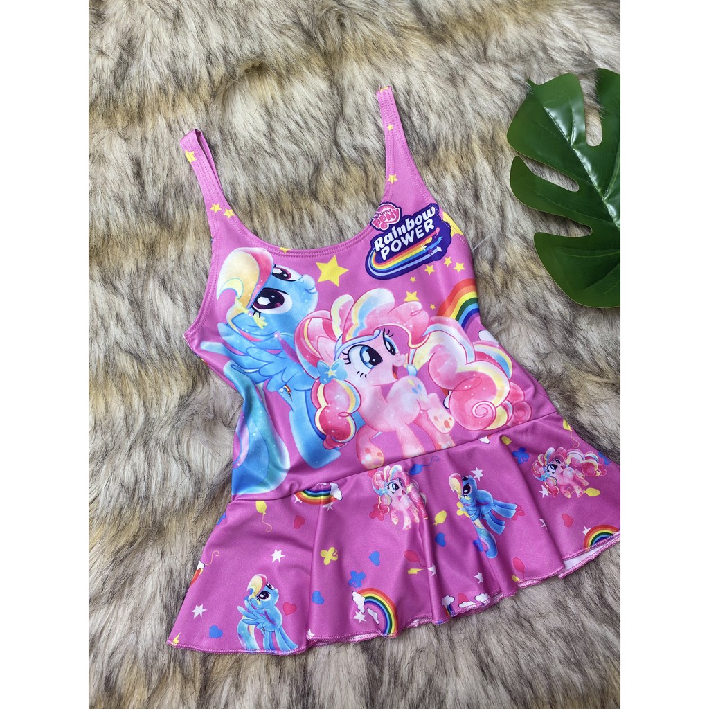 [mẫu ngựa pony tím ] Đồ bơi bé gái 15-40 kg( ảnh thật) - váy bơi bé gái liền thân -KELLY WANG