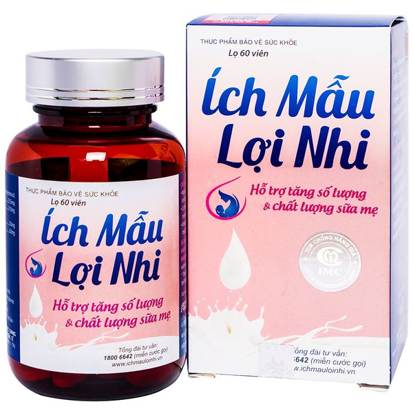 Viên uống Ích mẫu lợi nhi - Tăng tiết sữa (Hộp 20 viên, lọ 60 viên)