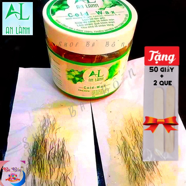 Wax tẩy lông An Lành 100% thiên nhiên (TẶNG 50 giấy và 2 que)