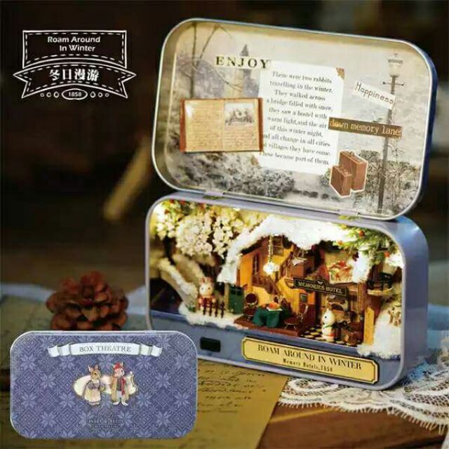 Mô hình nhà gỗ búp bê dollhouse DIY - Q004A Q005A Q006A Box Theatre