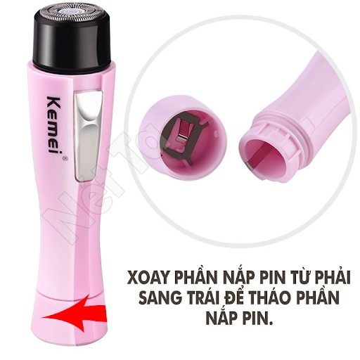 Máy Cạo Lông Nách kemei km1012 - Tặng Kèm Pin (Hàng Chính Hãng)