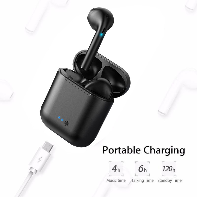 【Đồng hồ thạch anh miễn phí】Tai nghe Bluetooth không dây i7s TWS âm thanh cực hay kèm hộp sạc