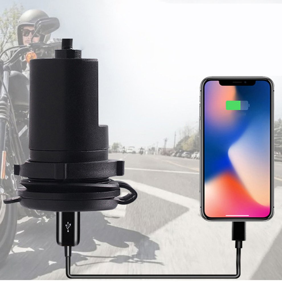 Thiết Bị Sạc Điện Thoại Usb 12V Chống Thấm Nước Có Công Tắc Cho Xe Hơi/Xe Máy