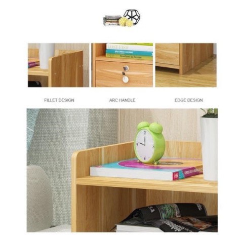 Tủ, Kệ Đầu Giường Vuông 2 Ngăn Kéo Màu Gỗ 40 x 26 x 32.5cm (GIÁ TỐT NHẤT)