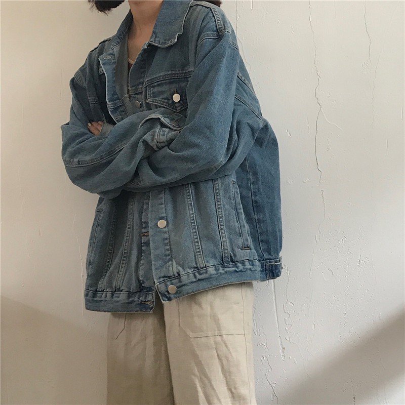 - Denim jacket cổ trụ form rộng 😍😍🤤