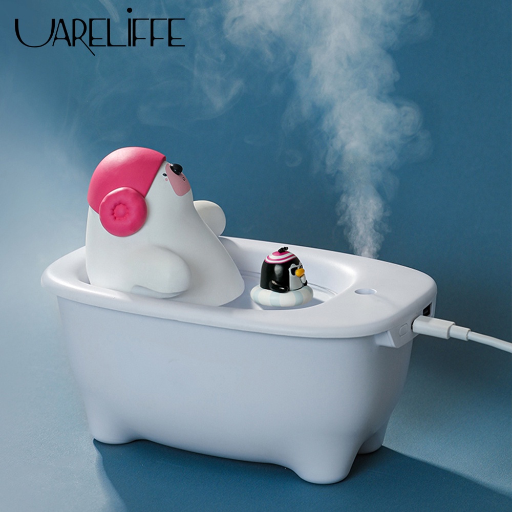 Máy phun sương tạo độ ẩm UARELiFFE mini 550ml kiểu dáng dễ thương 2 chế độ phun sương cổng USB tự động tắt