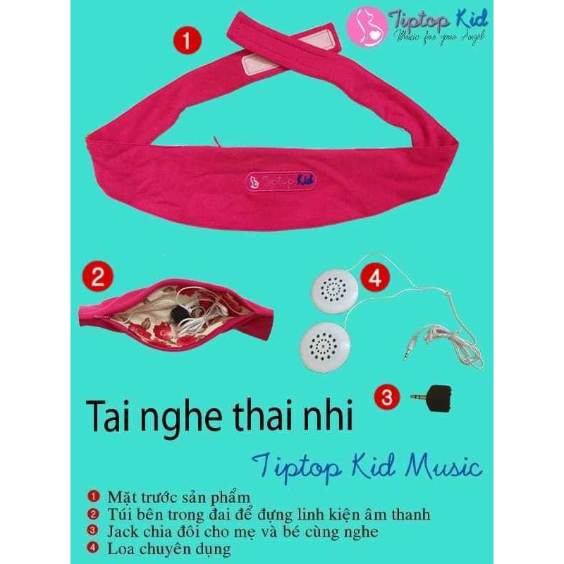 TAI NGHE THAI NHI TIPTOPKID CHÍNH HÃNG - TẶNG DÂY NỐI DÀI (tai nghe bà bầu Tiptopkid)