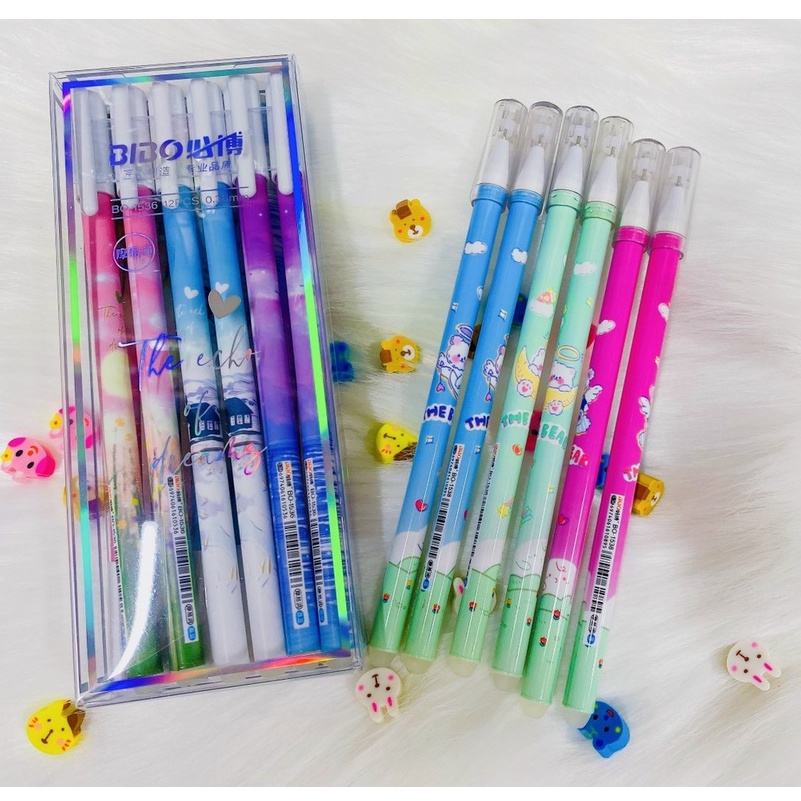 Bút mực Gel Tẩy Xóa Được thân thon tròn phù hợp tay nắm học sinh (mực đậm và đều)