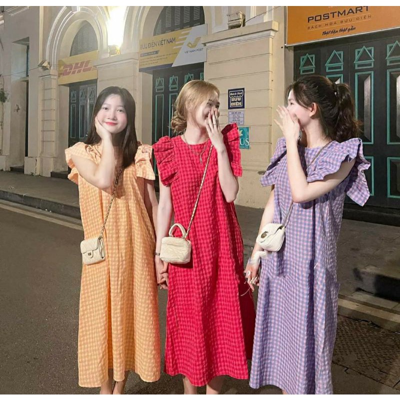 Vải thô xốp cotton kẻ caro 1cm