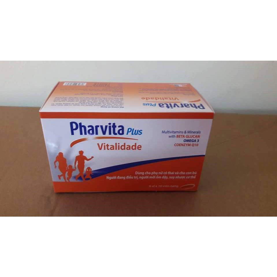 BỒI BỒ CƠ THỂ PHARVITA PLUS 60 Viên, bồi bổ cơ thể, hỗ trợ người suy nhược cơ thể