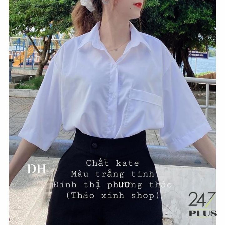 Áo sơ mi dáng thụng tay lỡ