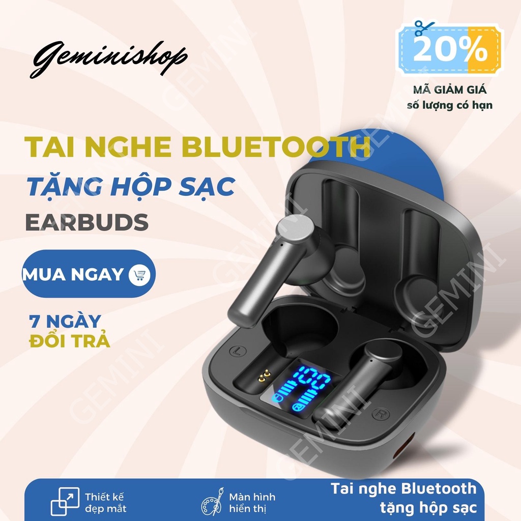 Tai nghe Bluetooth LB8 Pro TWS 5.0 True Wireless không dây cảm ứng chống nước IPX5 chống ồn pin trâu GEMINI SHOP