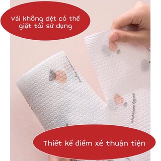 Cuộn giấy lau nhà bếp đa năng màu trắng siêu dai 50 tờ tái sử dụng được nhiều lần thấm hút tốt