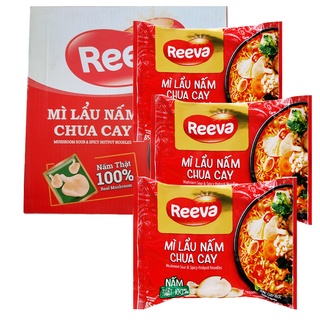Mì lẩu nấm chua cay reeva - ăn chay được - 85g/gói - thùng 30 gói
