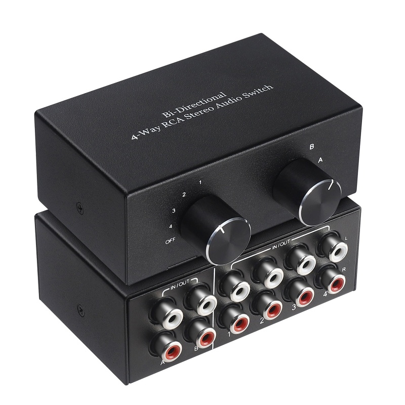 Bộ Chuyển Đổi Âm Thanh Nổi 4 Chiều RCA 4 Cổng Ra 2 Trong 4 Ra L RCA GV AC004A