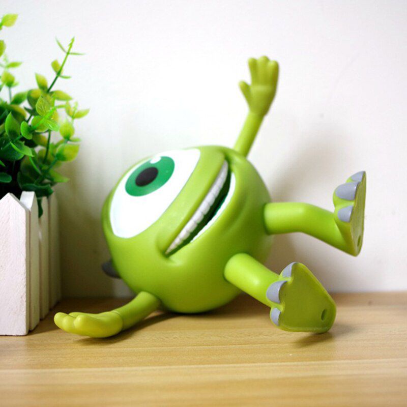 Disney Monsters University Mike Wazowski Mr Q Money Pot PVC Action Figure Ornaments 15cm