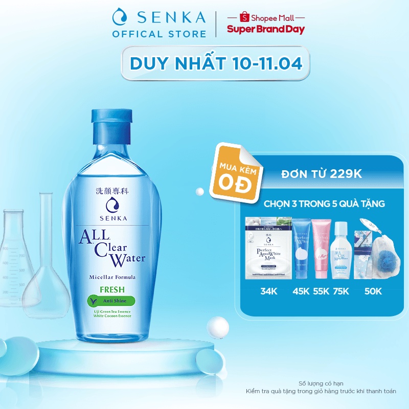 Nước tẩy trang Micellar Senka A.L.L Clear Water Fresh 230ml_15288