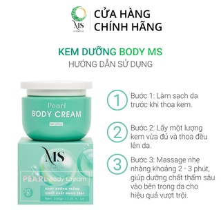 Kem dưỡng body ms pearl body cream 200g, kem dưỡng body trắng da ngăn ngừa lão hoá - mỹ phẩm ms cosmetic
