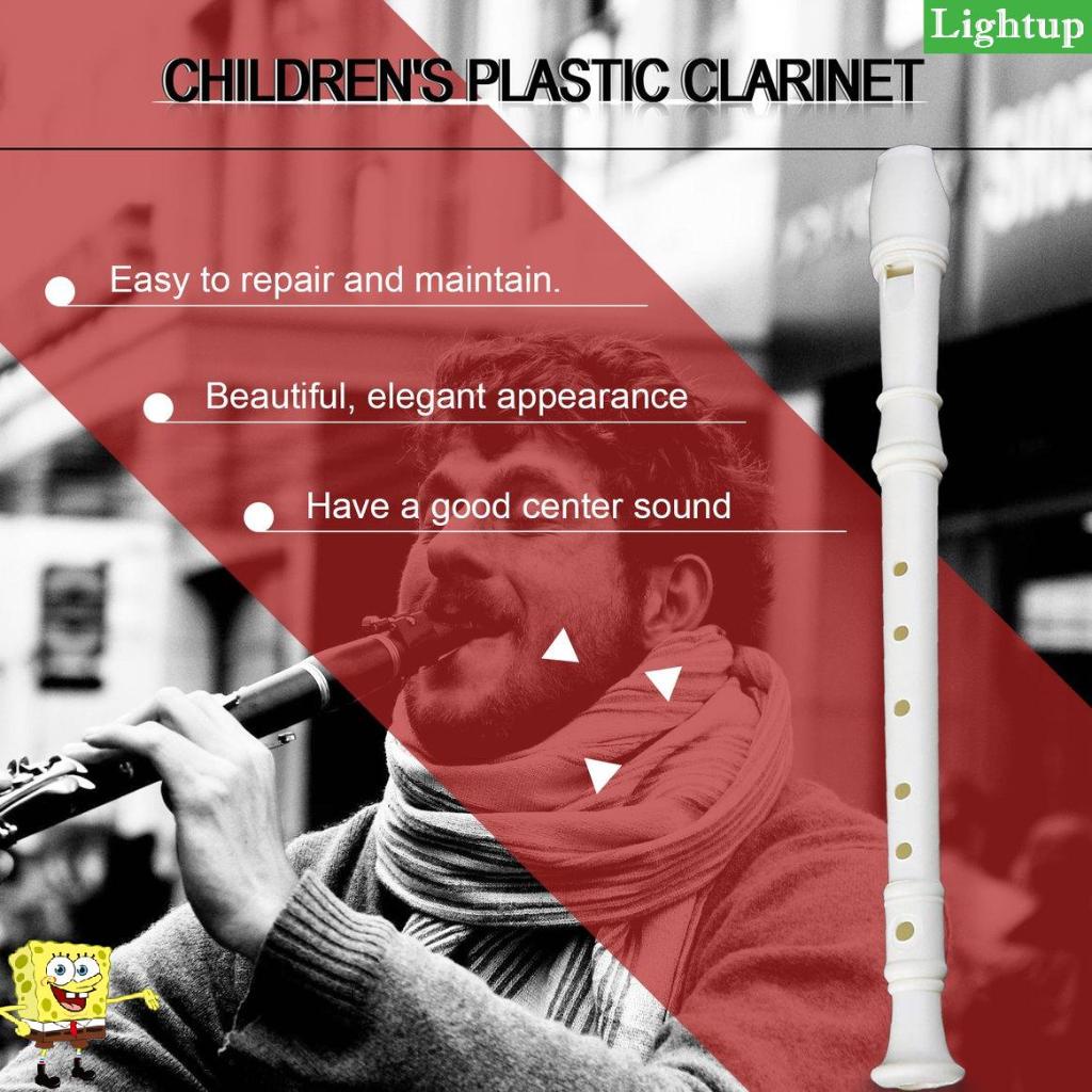 Nhạc cụ làm bằng nhựa ABS màu trắng cho trẻ em Máy ghi âm nhạc Soprano Sáo dài