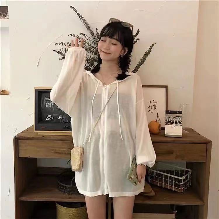 Áo Khoác Chống Nắng Dệt Kim Màu Trơn Tay Dài Dáng Rộng Phối Khóa Kéo Phong Cách Hàn Quốc Thời Trang Cho Nữ | BigBuy360 - bigbuy360.vn