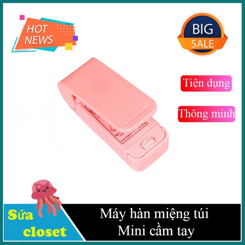 Máy hàn miệng túi cầm tay mini, máy dán miệng túi nilon, dụng cụ đóng gói thực phẩm giúp bảo quản thức ăn