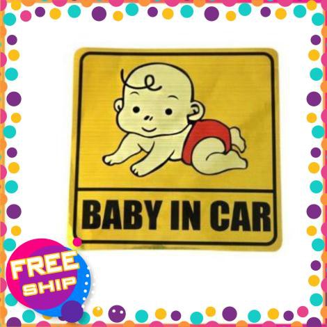 [Freeship] Tem decal baby in car dán xe hơi (có phản quang)