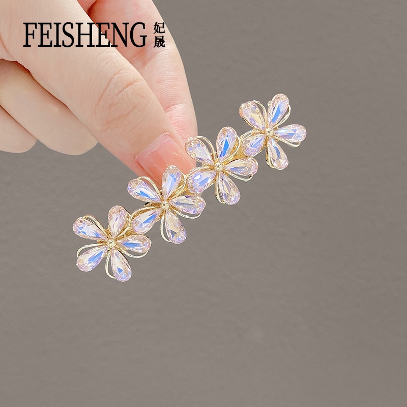Kẹp Tóc Hình Hoa Pha Lê Cỡ Lớn Siêu Nhẹ Thời Trang Sang Trọng Cho Nữ
