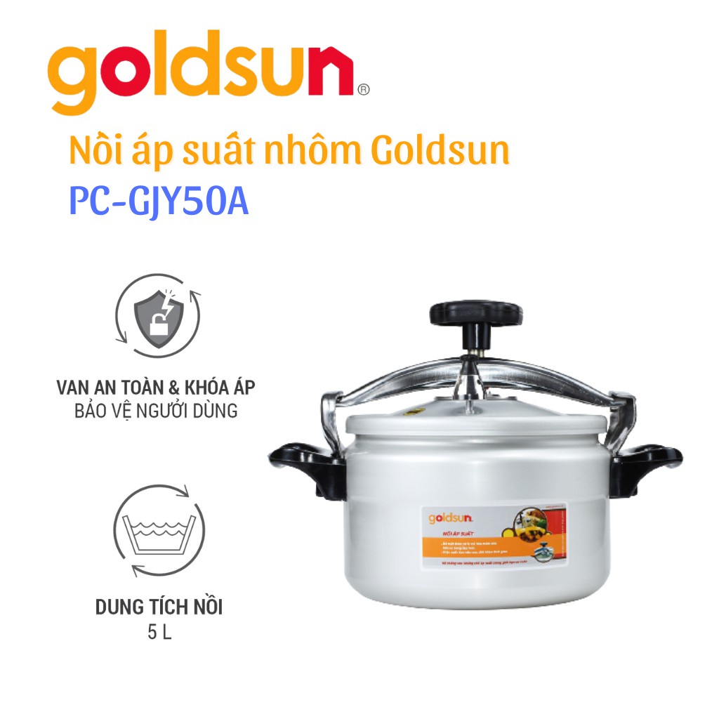 Goldsun Nồi áp suất công nghệ oxy hóa mềm chống oxy hóa 5 lít PC-GJY50AI