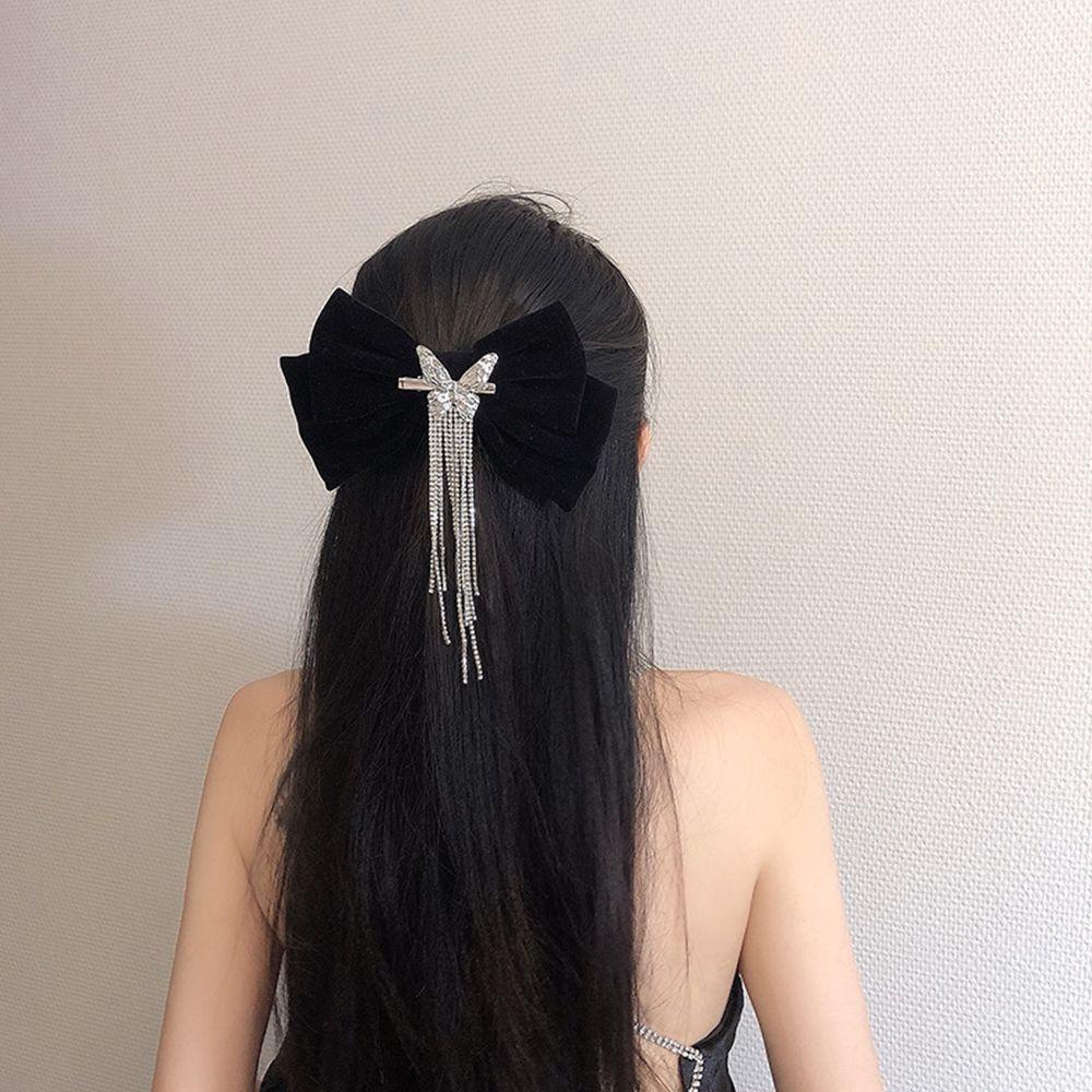 Kẹp Tóc Vải Nhung Hình Bướm Thời Trang Thu Đông Cho Nữ|Kẹp Tóc Hình Nơ Xinh Xắn Dành Cho Bé Gái