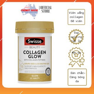 Viên uống đẹp da collagen Swisse Collagen Glow hộp 60 viên của Úc Hàng Chính Hãng Chất Lượng Cao