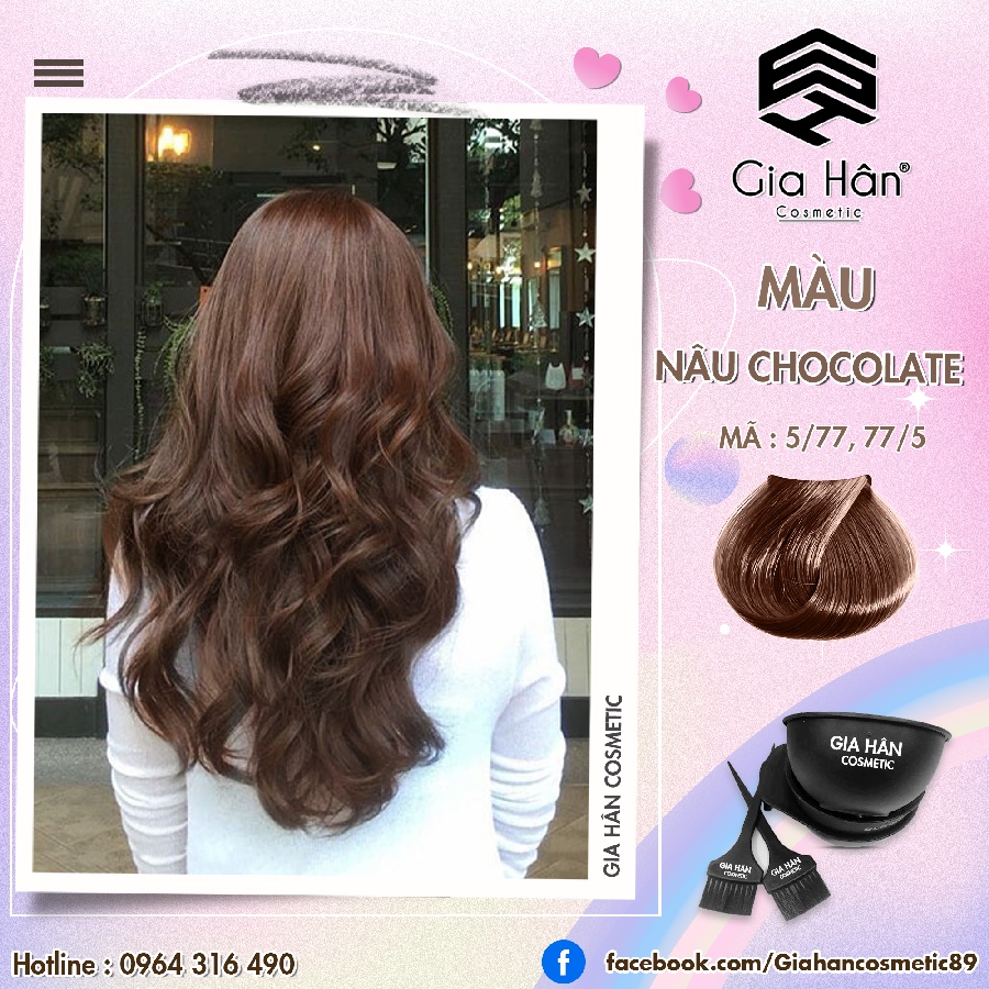 Thuốc Nhuộm Tóc Màu NÂU SOCOLA - NÂU CHOCOLATE Không Tẩy - LUXURY HAIR - TN093