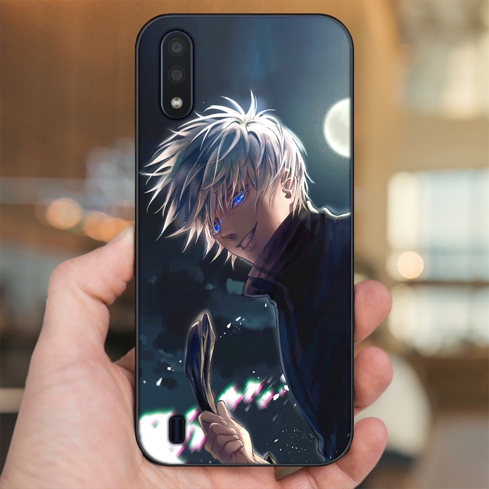 Ốp lưng Samsung A01 viền đen in hình Satoru Jujutsu Kaisen