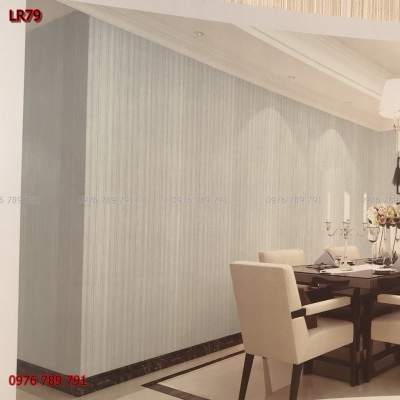 10m Giấy Dán Tường Trơn Dây Chỉ Dọc Cho Phòng Ngủ, Phòng Khách, Lụa Không Keo, Nhiều Màu lựa Chọn