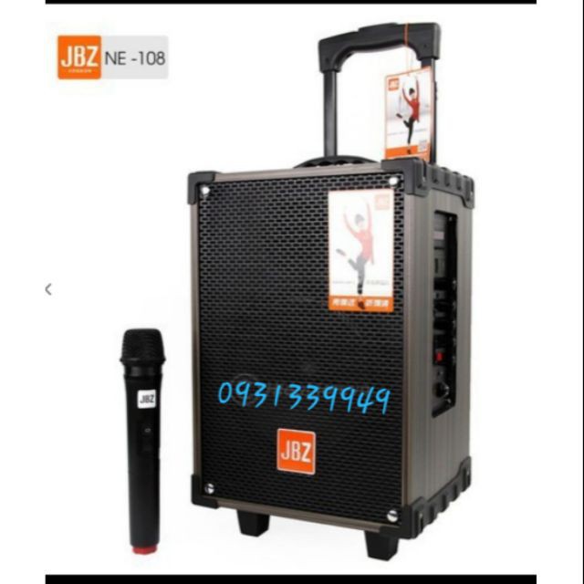 Loa kéo Jbz 108 ..2 tấc kèm  1 mic ko dây + cục sạc + dây cáp 2 đầu 3.5li + remto ..giá lẻ bằng giá sĩ..tại shop Huy Hân