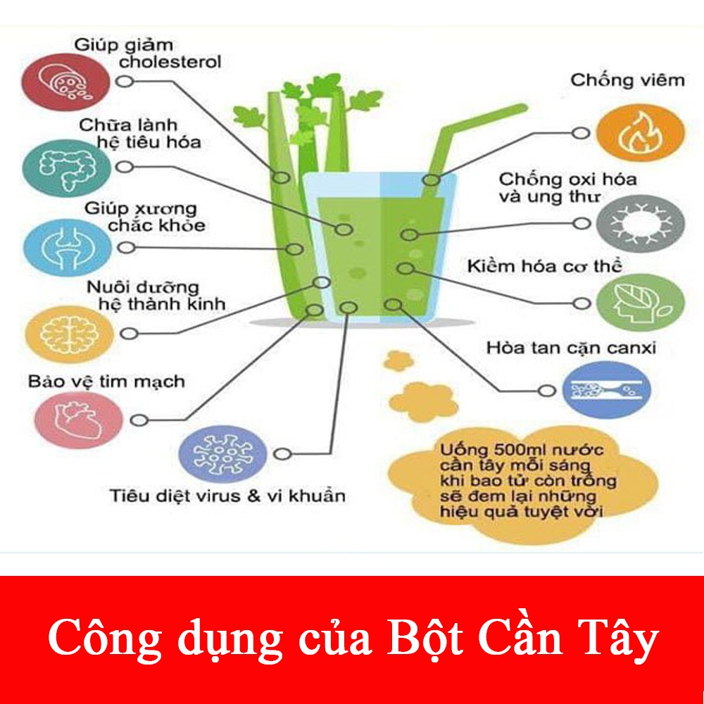 Bột Cần Tây Sấy Lạnh 100-200g 💞FREESHIP💞 Bột Cần Tây Nguyên Chất 100% Giảm Cân Nhanh, Da Xinh, Dáng Đẹp