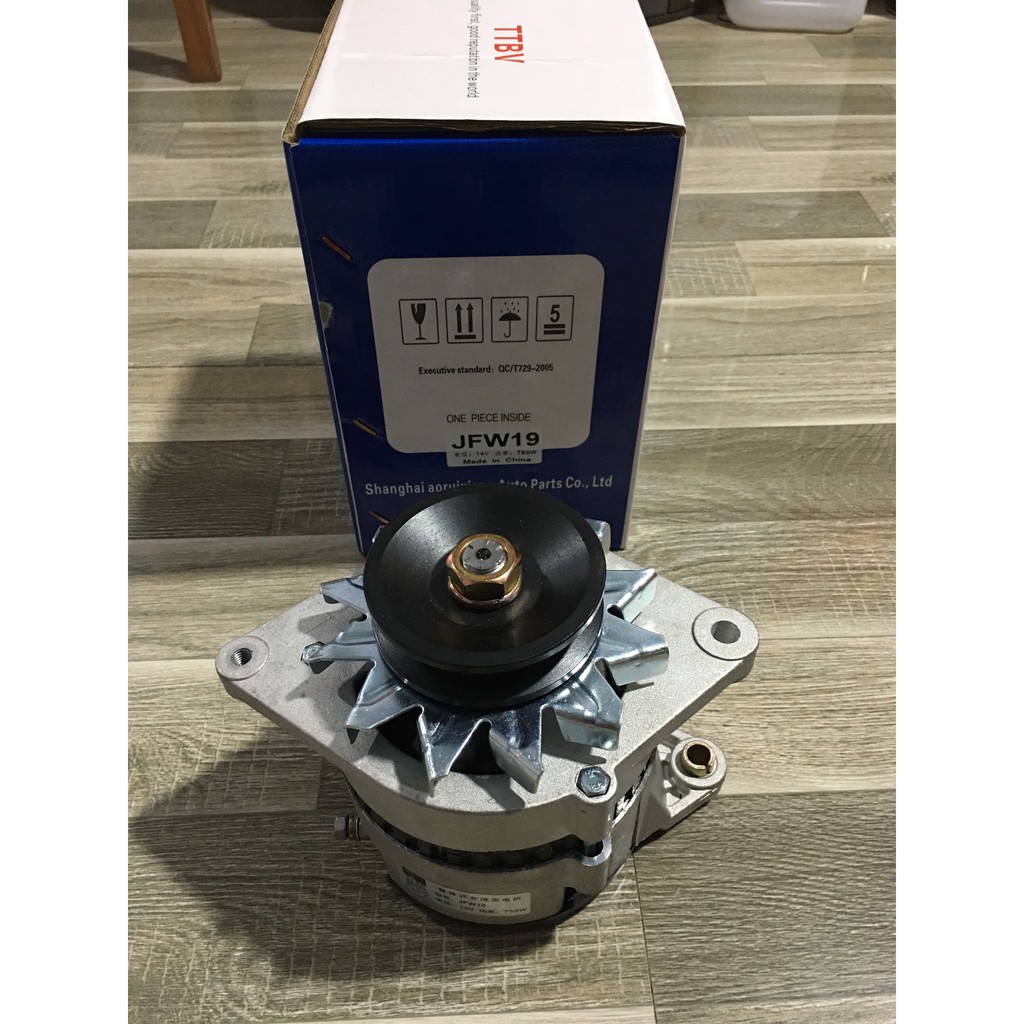 Sản phẩm gia đình làm: Máy phát điện 12v không bơm ( tiết chế ngoài ) JFW19 750w tê tê bê vê RIN xanh nước