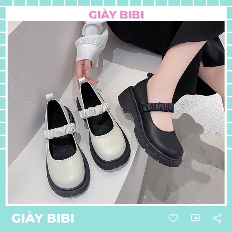 Giày Búp Bê Lolita 4 Cm Dây Chun Ôm Chân Phong Cách Hàn Quốc