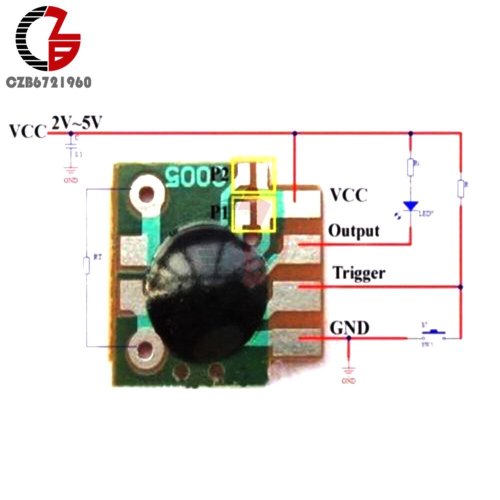 5PCS Multifunction Delay Trigger Chip Time Delay Relay Module IC Timing 2s -1000h DC 5V